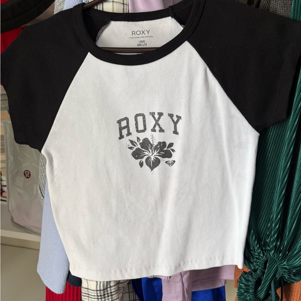 Roxy Black and White Floral Tee